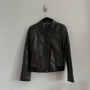 Vintage Talbots Leather Bomber Style Motorcycle Jacket